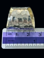 KY-001 Thai karen hill tribe handmade silver long hammered ring