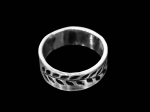 KY-019 Thai Karen Hill Tribe silver handmade rings leaf print