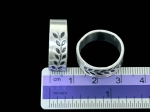 KY-019 Thai Karen Hill Tribe silver handmade rings leaf print