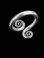 KY-049 thai karen hill tribe handmade silver spiral ring