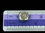 1KH-005 thai karen hill tribe silver 6 flower print square puffy bead