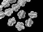 1KH-008 thai karen hill tribe silver 4 flower fancy bead