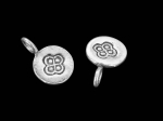 1KH-009 Thai karen hill tribe silver 6 flower print round charm