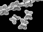 1KH-024 thai karen hill tribe silver 6 leaf print butterfly bead