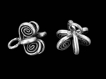 2KH-009 thai karen hill tribe silver 2 fancy flower charm