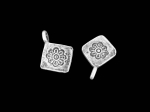 3KH-004 Thai karen hill tribe silver 4 flower print square charm