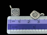 3KH-004 Thai karen hill tribe silver 4 flower print square charm