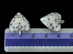 3KH-020 Thai karen hill tribe handmade silver 2 dot fancy heart puffy charm