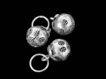 3KH-027 Thai karen hill tribe handmade silver 2 mangosteen bell charm