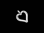 3KH-030 Thai karen hill tribe handmade silver 4 fancy heart charm