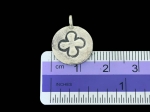 3KH-033 Thai karen hill tribe handmade silver 2 flower print round charm