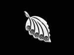 3KH-036 Thai karen hill tribe silver 2 fancy leaf charm