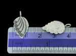 3KH-036 Thai karen hill tribe silver 2 fancy leaf charm