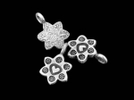 3KH-044 Thai karen hill tribe silver 4 flower fancy charm