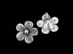 3KH-047 Thai karen hill tribe silver 2 flower print fancy charm