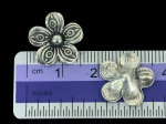 3KH-047 Thai karen hill tribe silver 2 flower print fancy charm