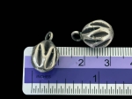 3KH-052 Thai karen hill tribe silver 2 michelia oval shape charm
