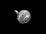 3KH-054 Thai karen hill tribe silver 2 fancy round ball bell charm