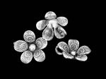 3KH-060 Thai karen hill tribe silver 2 fancy flower charm