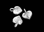 3KH-063 Thai karen hill tribe handmade silver 4 eye print heart puffy charm