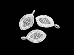 3KH-064 Thai karen hill tribe handmade silver 4 fancy oval shape charm