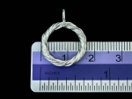 3KH-078 Thai karen hill tribe handamde silver 2 twist wire round charm