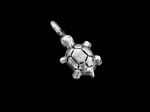 3KH-092 Thai karen hill tribe silver 2 turtle charm