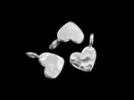 3KH-107 Thai karen hill tribe handmade silver 10 medium hammered diecut heart shape charm