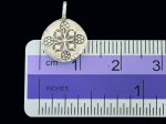 3KH-111 Thai karen hill tribe silver 4 flower print round charm