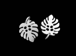 3KH-112 Thai karen hill tribe silver 6 small Monstera leaf charm