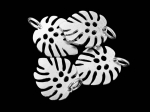 3KH-113 Thai karen hill tribe silver 4 Large Monstera leaf charm
