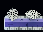 3KH-113 Thai karen hill tribe silver 4 Large Monstera leaf charm