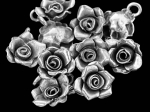 4KH-007 Thai  karen hill tribe handmade silver 3 small rose charm