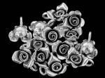 4KH-008 Thai karen hill tribe handmade silver 5 small wild rose charm