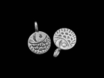 4KH-010 thai karen hill tribe handmade silver 4 fish round charm