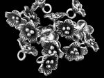 4KH-037 thai karen hill tribe silver 4 wild flower charm