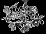 4KH-039 thai karen hill tribe handmade silver 6 wild mini flower charm