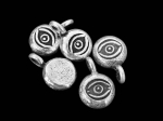 5KH-009 thai karen hill tribe handmade silver 4 eye print round charm