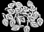 5KH-030 Thai karen hill tribe silver 6 fancy leaf charm