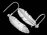 6KH-045 Thai karen hill tribes handmade silver pair Banana leaf earring