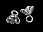 7KH-033 Thai karen hill tribe handmade silver 6 small flower charm