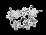 7KH-037 Thai karen hill tribe handmade silver 4 flower charm