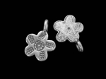7KH-037 Thai karen hill tribe handmade silver 4 flower charm