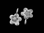 7KH-040 Thai karen hill tribe handmade silver 6 star print flower charm