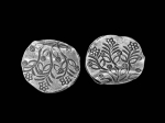 KB-006 Thai karen hill tribe silver 4 flower print fancy round bead