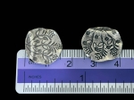 KB-006 Thai karen hill tribe silver 4 flower print fancy round bead