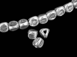 KB-015 Thai karen hill tribe handmade silver 10 triangle leaf print bead