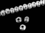KK-020 Thai karen hill tribe handmade silver 15 daisy print mini spacer bead