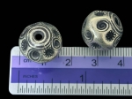 KO-005 thai karen hill tribe silver 1 fancy print round ball bead