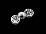 2KH-043 thai karen hill tribe handmade silver 6 double swirl wire bead